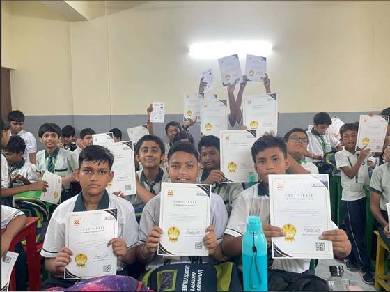 Students participating in the Bharat AI Challenge